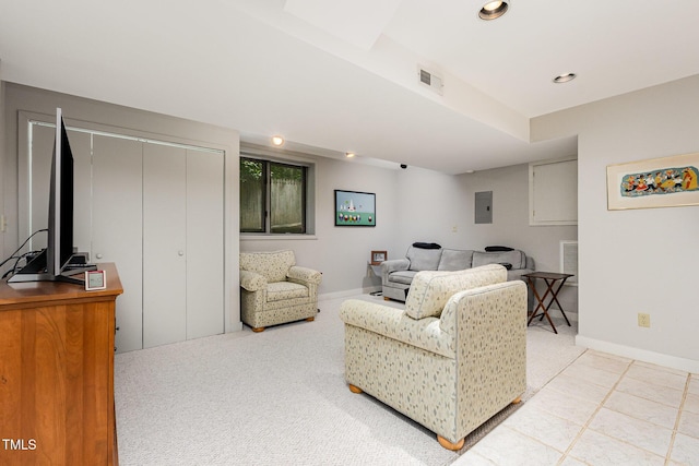 6 Womble Cir, Durham, NC 27705 - living room featuring electric panel and recessed lighting