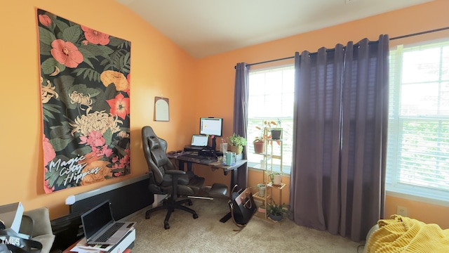 106 Gallent Hedge Trl, Apex, NC 27539 - office space with lofted ceiling and carpet floors