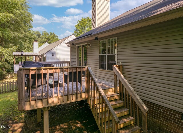 358 Tillamook Dr, Wake Forest, NC 27587 - deck featuring grilling area