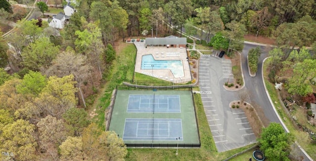 358 Tillamook Dr, Wake Forest, NC 27587 - aerial view of property's location featuring a forest and a pool