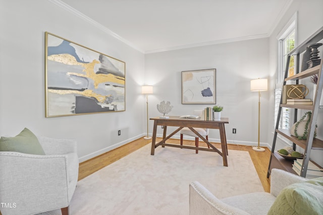 314 Chanticlair Dr, Apex, NC 27502 - office with crown molding, wood finished floors, and baseboards