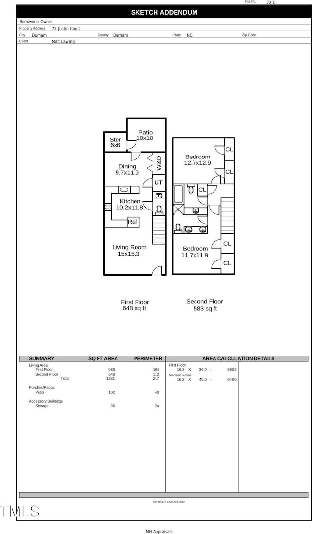 72 Justin Ct, Durham, NC 27705 - home floor plan