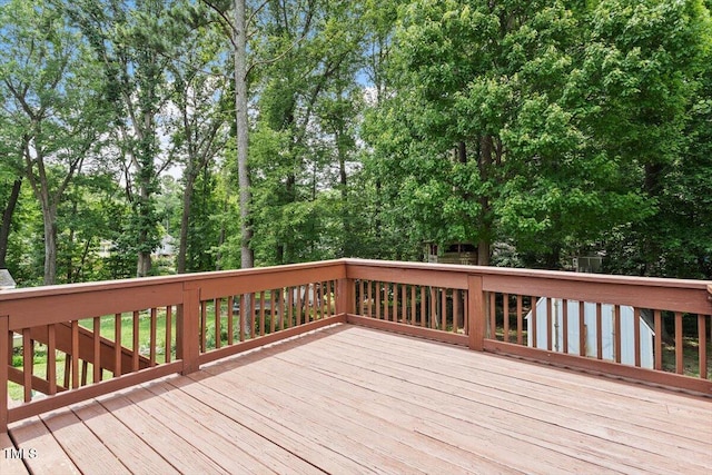 105 Otter Dr, Cary, NC 27513 - wooden terrace featuring view of scattered trees