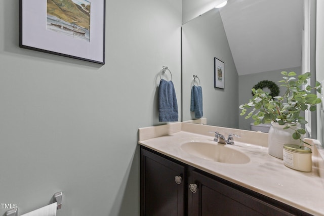 205 Willow Weald Ct, Fuquay Varina, NC 27526 - bathroom with vanity and vaulted ceiling