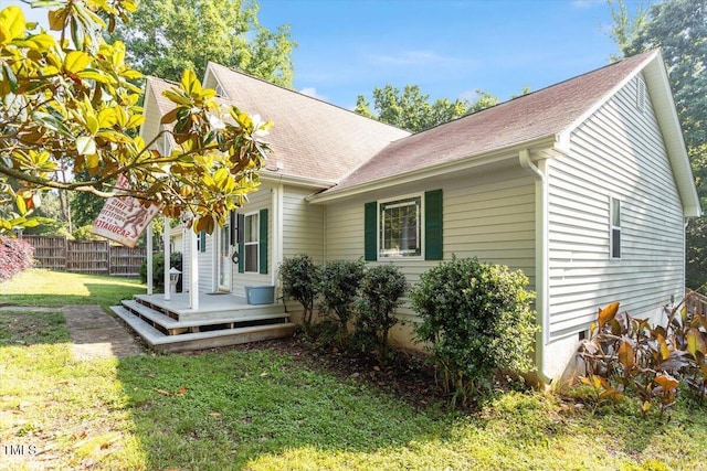 3298 Oakridge Dr Unit A, Graham, NC 27253 - view of front of home with a wooden deck and roof with shingles