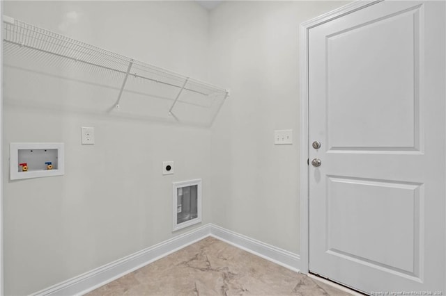60 Bennett Rd, Coats, NC 27521 - laundry area featuring washer hookup, baseboards, hookup for an electric dryer, and attic access