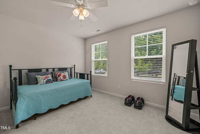 5430 Crescent Square St, Raleigh, NC 27616 - bedroom with carpet flooring, baseboards, multiple windows, and ceiling fan
