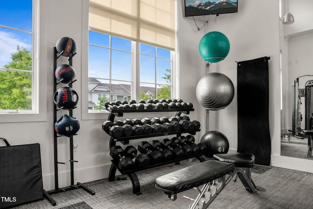 5430 Crescent Square St, Raleigh, NC 27616 - exercise room with carpet