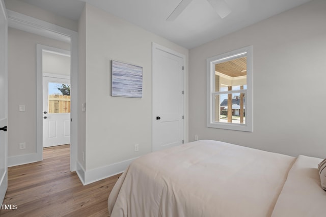 517 Coleman St, Raleigh, NC 27610 - bedroom featuring wood finished floors, baseboards, and a ceiling fan