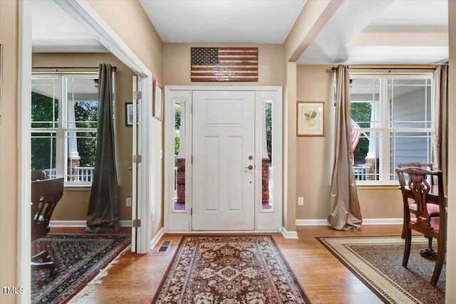 1304 Double Oak Ln, Willow Springs, NC 27592 - entrance foyer with light wood-style flooring and baseboards