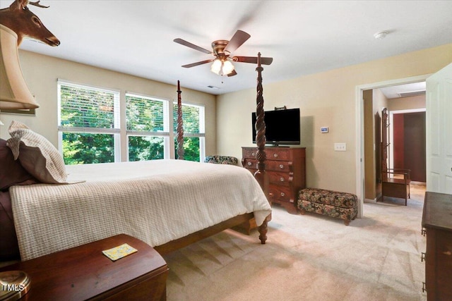 1304 Double Oak Ln, Willow Springs, NC 27592 - bedroom with light carpet and ceiling fan