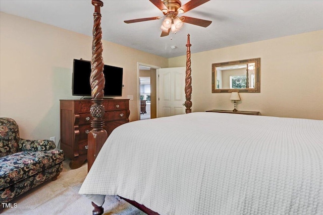 1304 Double Oak Ln, Willow Springs, NC 27592 - carpeted bedroom featuring a ceiling fan