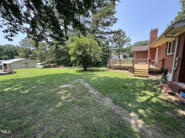 2433 Zacks Mill Rd, Angier, NC 27501 - view of grassy yard featuring a deck