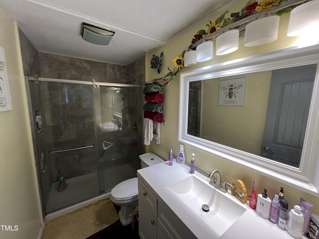 2433 Zacks Mill Rd, Angier, NC 27501 - bathroom featuring toilet, vanity, and a stall shower