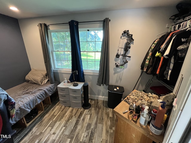 2433 Zacks Mill Rd, Angier, NC 27501 - bedroom featuring wood finished floors, baseboards, and recessed lighting