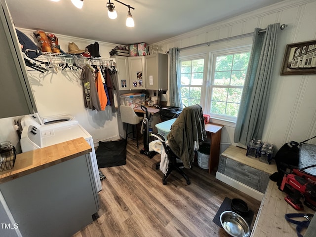 2433 Zacks Mill Rd, Angier, NC 27501 - office featuring wood finished floors and crown molding