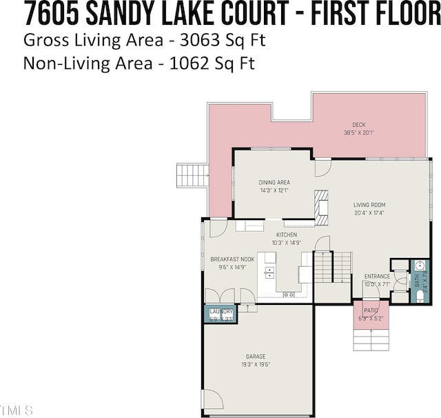 7605 Sandy Lake Ct, Raleigh, NC 27613 - view of home floor plan