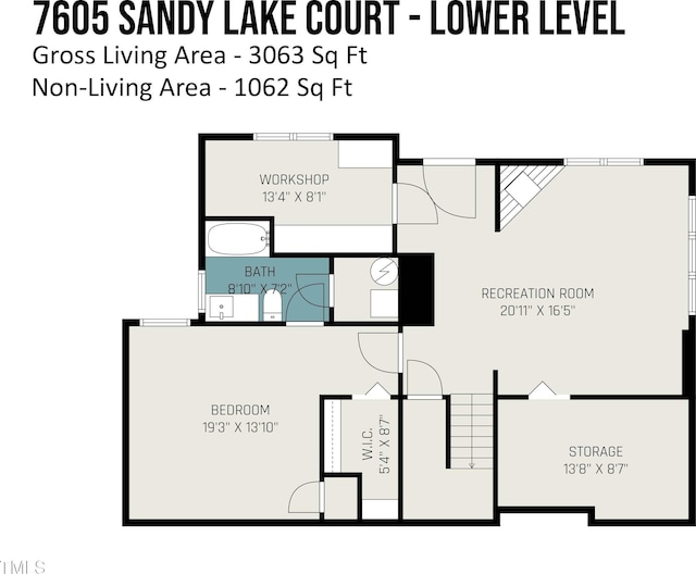 7605 Sandy Lake Ct, Raleigh, NC 27613 - view of room layout