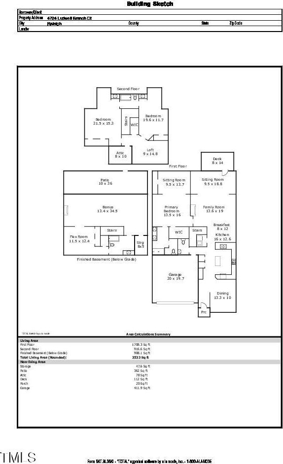 4724 Ludwell Branch Ct, Raleigh, NC 27612 - floor plan / room layout