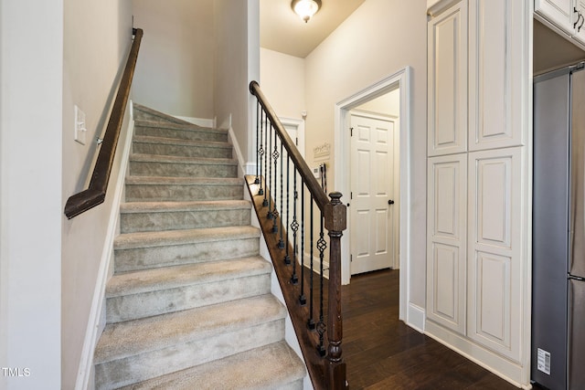 7632 Summer Pines Way, Wake Forest, NC 27587 - stairway featuring wood finished floors and baseboards