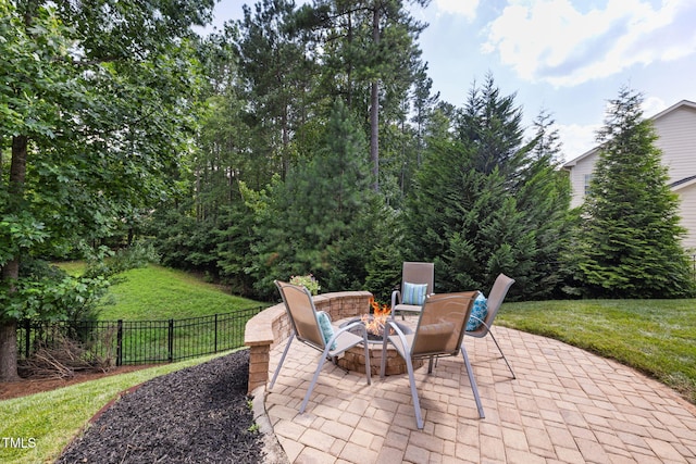 7632 Summer Pines Way, Wake Forest, NC 27587 - view of patio featuring a fire pit