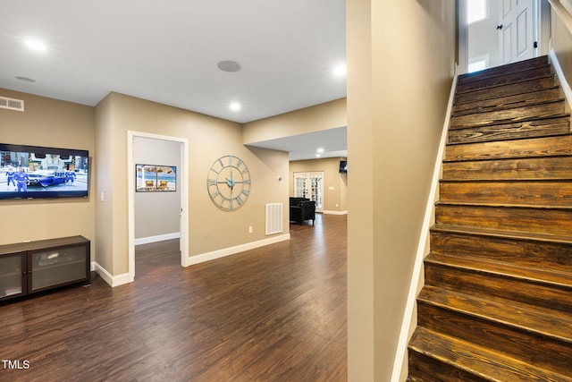 7632 Summer Pines Way, Wake Forest, NC 27587 - stairs with wood finished floors and recessed lighting