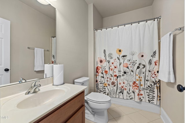 7632 Summer Pines Way, Wake Forest, NC 27587 - full bathroom with vanity, tile patterned flooring, and shower / bathtub combination with curtain