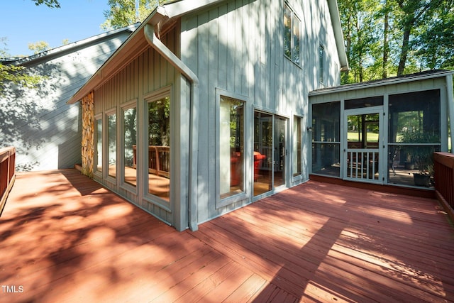 403 Rutherglen Dr, Cary, NC 27511 - wooden terrace featuring a sunroom
