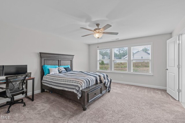 309 Highland Forest Dr, Fuquay Varina, NC 27526 - bedroom with carpet, baseboards, and ceiling fan