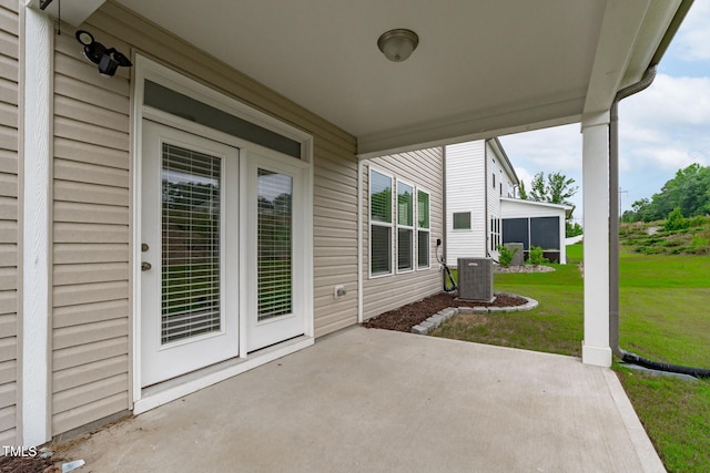 309 Highland Forest Dr, Fuquay Varina, NC 27526 - view of patio with central AC