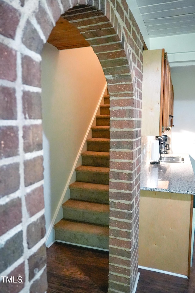 1423 Alderman Cir, Raleigh, NC 27603 - stairs featuring wood finished floors