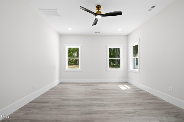 107 Mohave Dr, Louisburg, NC 27549 - spare room with ceiling fan, baseboards, light wood finished floors, and recessed lighting