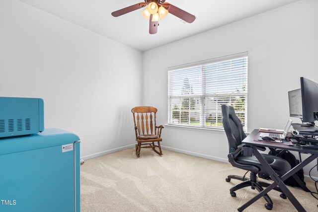 1400 Manley Ct, Fuquay Varina, NC 27526 - office with carpet and a ceiling fan