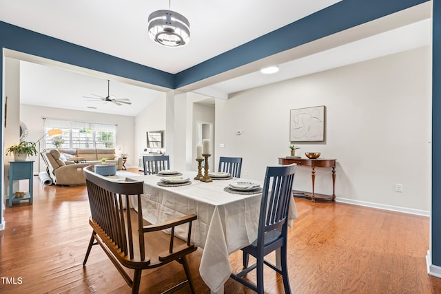 1400 Manley Ct, Fuquay Varina, NC 27526 - dining room featuring light wood-style flooring and a ceiling fan