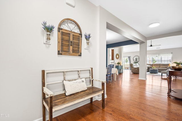 1400 Manley Ct, Fuquay Varina, NC 27526 - hallway with wood finished floors and baseboards