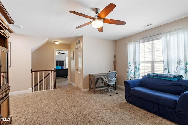 1161 Tulip Poplar Rd, Fuquay Varina, NC 27526 - carpeted office space with ceiling fan and baseboards