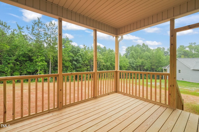 147 Harmony Trl, Broadway, NC 27505 - deck featuring view of wooded area