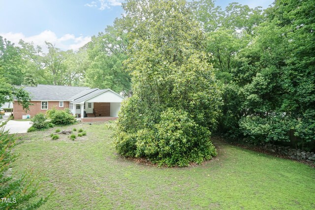 303 Spring St, Louisburg, NC 27549 - view of green lawn featuring driveway
