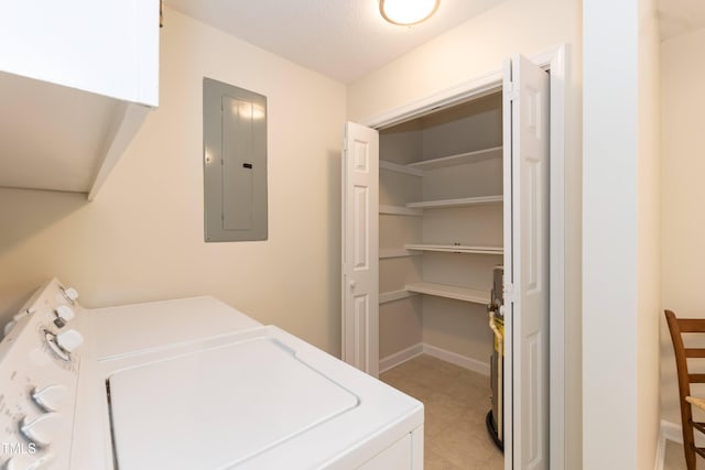 303 Spring St, Louisburg, NC 27549 - laundry room featuring electric panel and separate washer and dryer