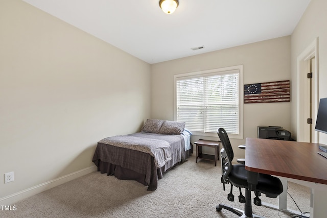 2661 Silver Bend Dr, Apex, NC 27539 - bedroom featuring an office area, light carpet, and baseboards