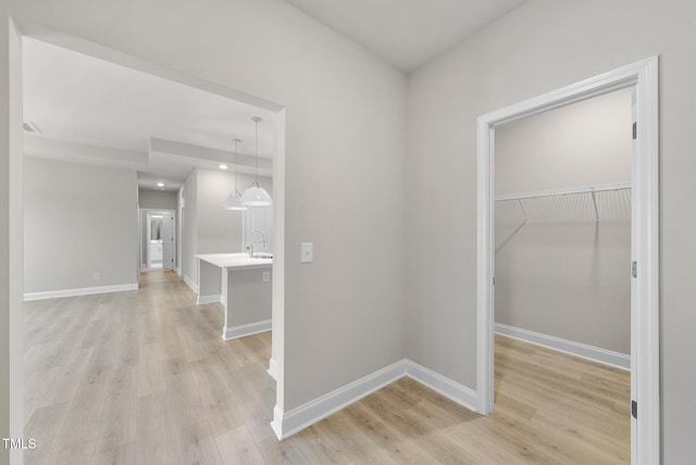 537 Bramble Ln, Clayton, NC 27527 - corridor featuring light wood-type flooring and recessed lighting
