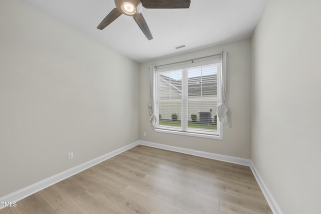 537 Bramble Ln, Clayton, NC 27527 - spare room with light wood-style flooring and ceiling fan