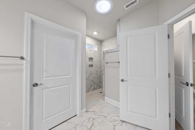537 Bramble Ln, Clayton, NC 27527 - bathroom with marble finish floors and a marble finish shower