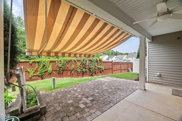 7873 Cape Charles Dr, Raleigh, NC 27617 - view of patio featuring a ceiling fan