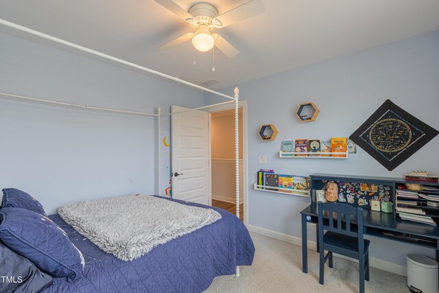 470 E Wellesley Dr, Clayton, NC 27520 - bedroom featuring carpet flooring and a ceiling fan