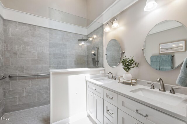 115 Heatherwood Dr, Apex, NC 27502 - full bath with double vanity and a walk in shower