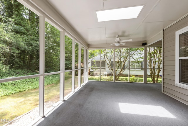 115 Heatherwood Dr, Apex, NC 27502 - unfurnished sunroom with a skylight and ceiling fan