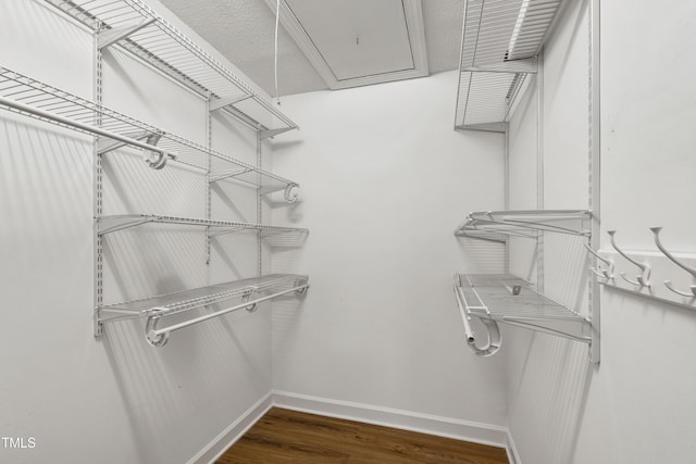 115 Heatherwood Dr, Apex, NC 27502 - spacious closet with attic access and wood finished floors