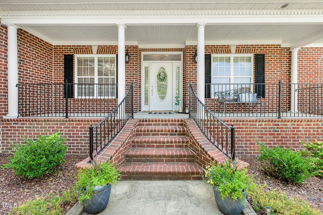 206 W Stoneybrook Ct, Benson, NC 27504 - property entrance with brick siding and covered porch