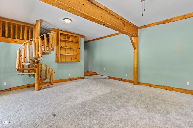 206 W Stoneybrook Ct, Benson, NC 27504 - unfurnished living room with carpet flooring and baseboards